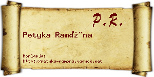 Petyka Ramóna névjegykártya